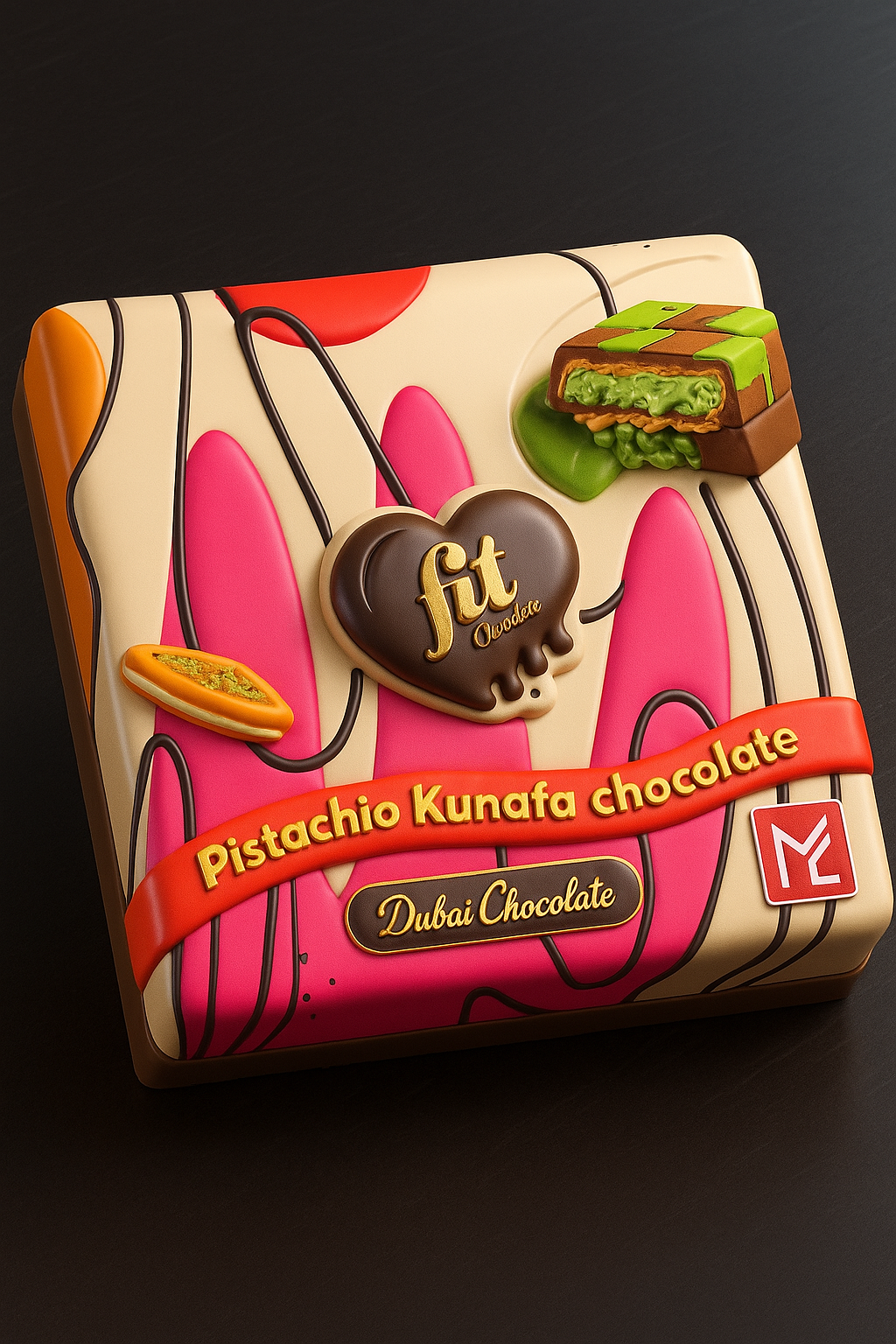 Pistachio Kunafa chocolate 80g