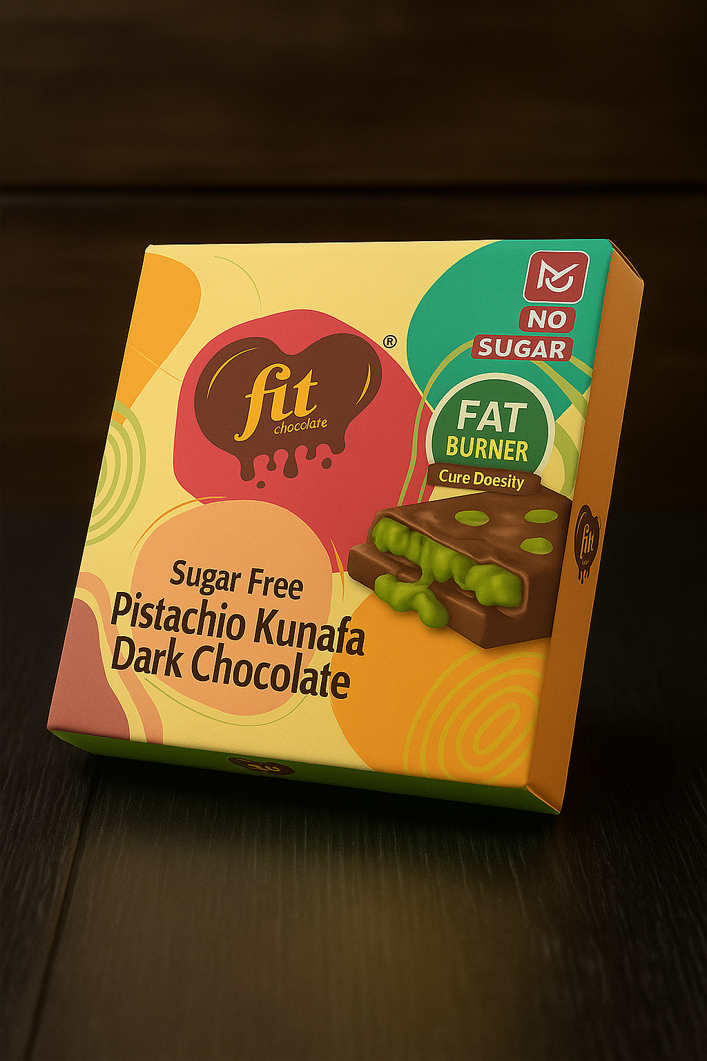 Sugar FREE Pistachio - dark chocolate 80g