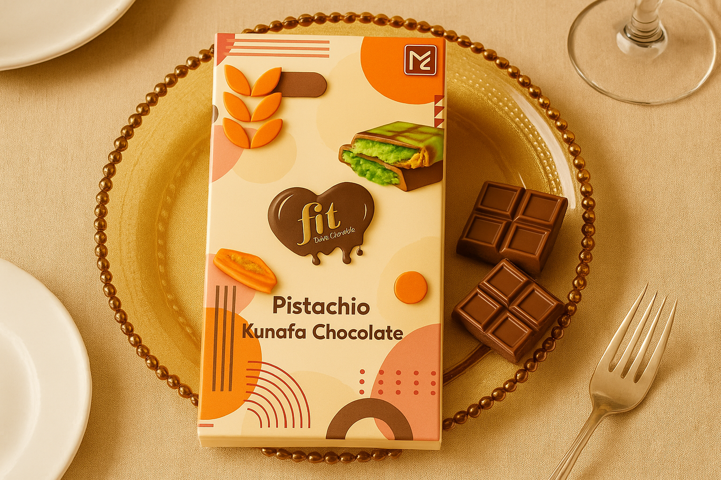 Pistachio Kunafa chocolate 220g
